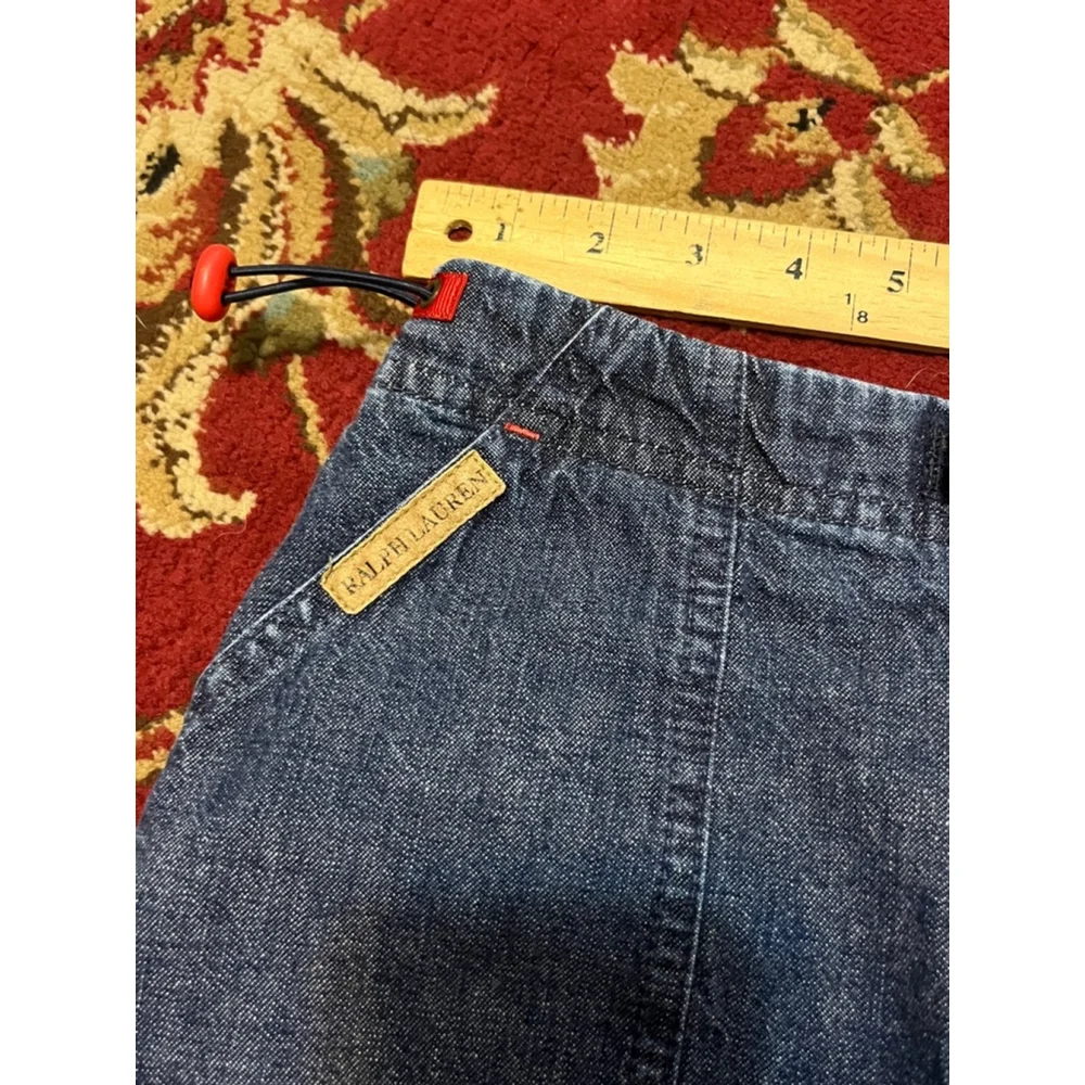 Vintage Embroidery Little Girl Ralph Lauren Denim Mini Preppy Skirt Size 10